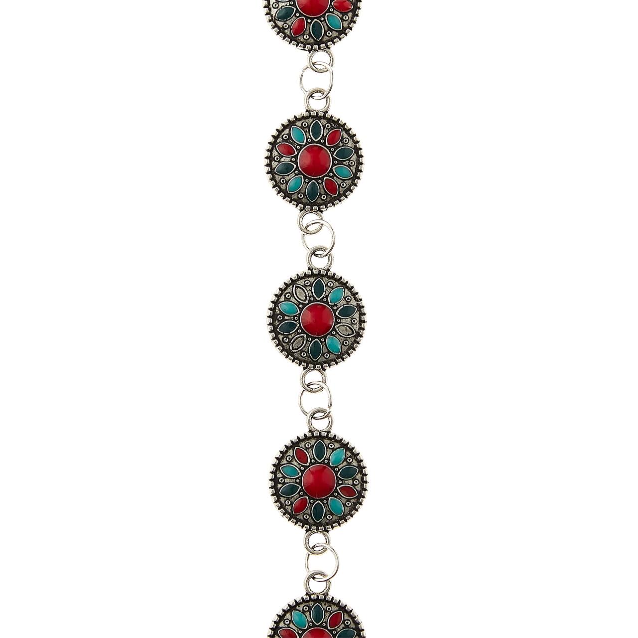 12 Pack: Multicolor Enamel Metal Link Beads, 15mm by Bead Landing™